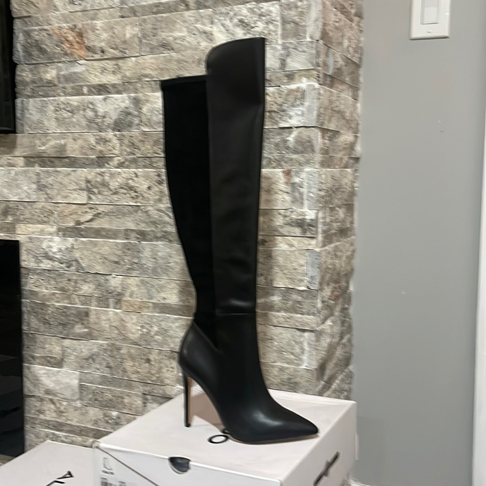 Knees boots /leather - sued